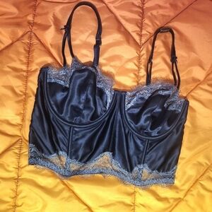 Longline Corset Style Satin Bra
